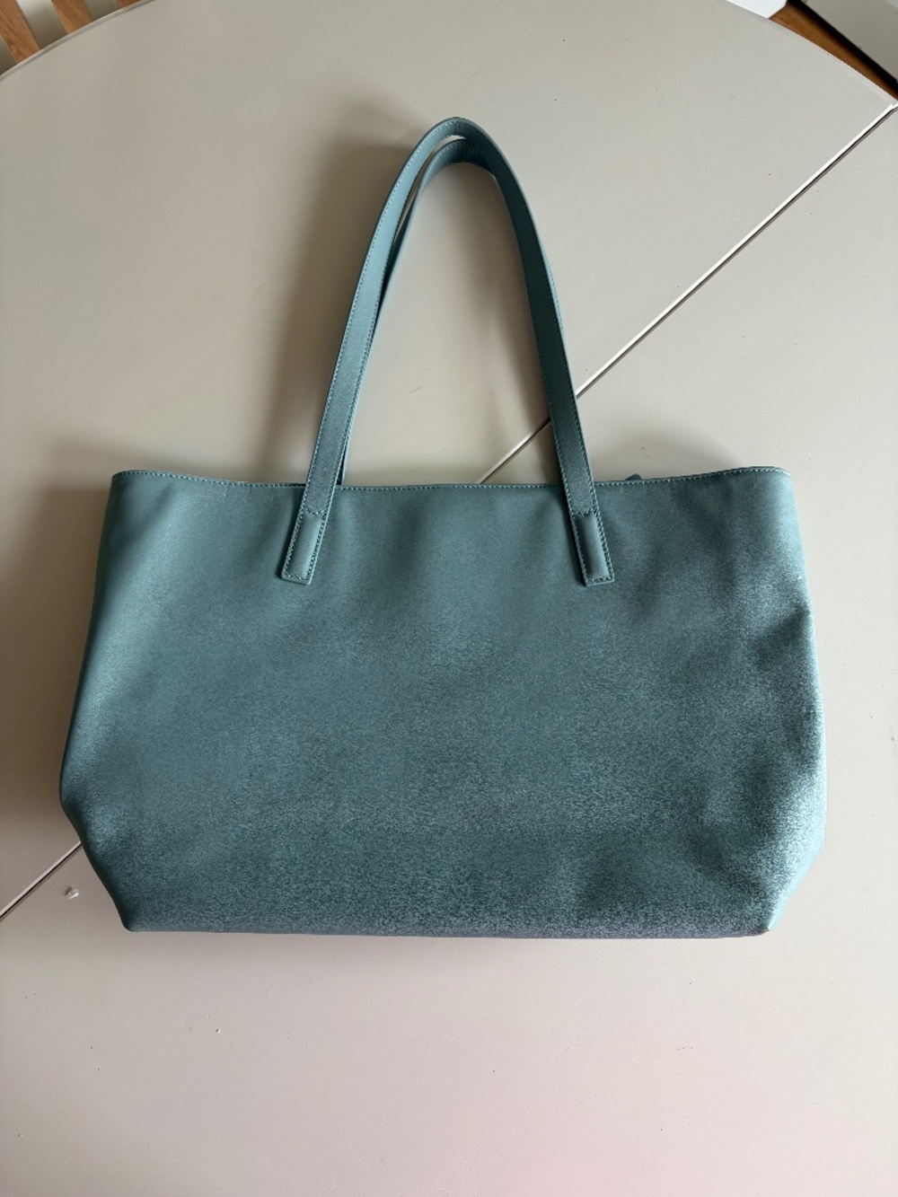 Quince Robin Egg Blue Leather Work Tote Laptop Bag